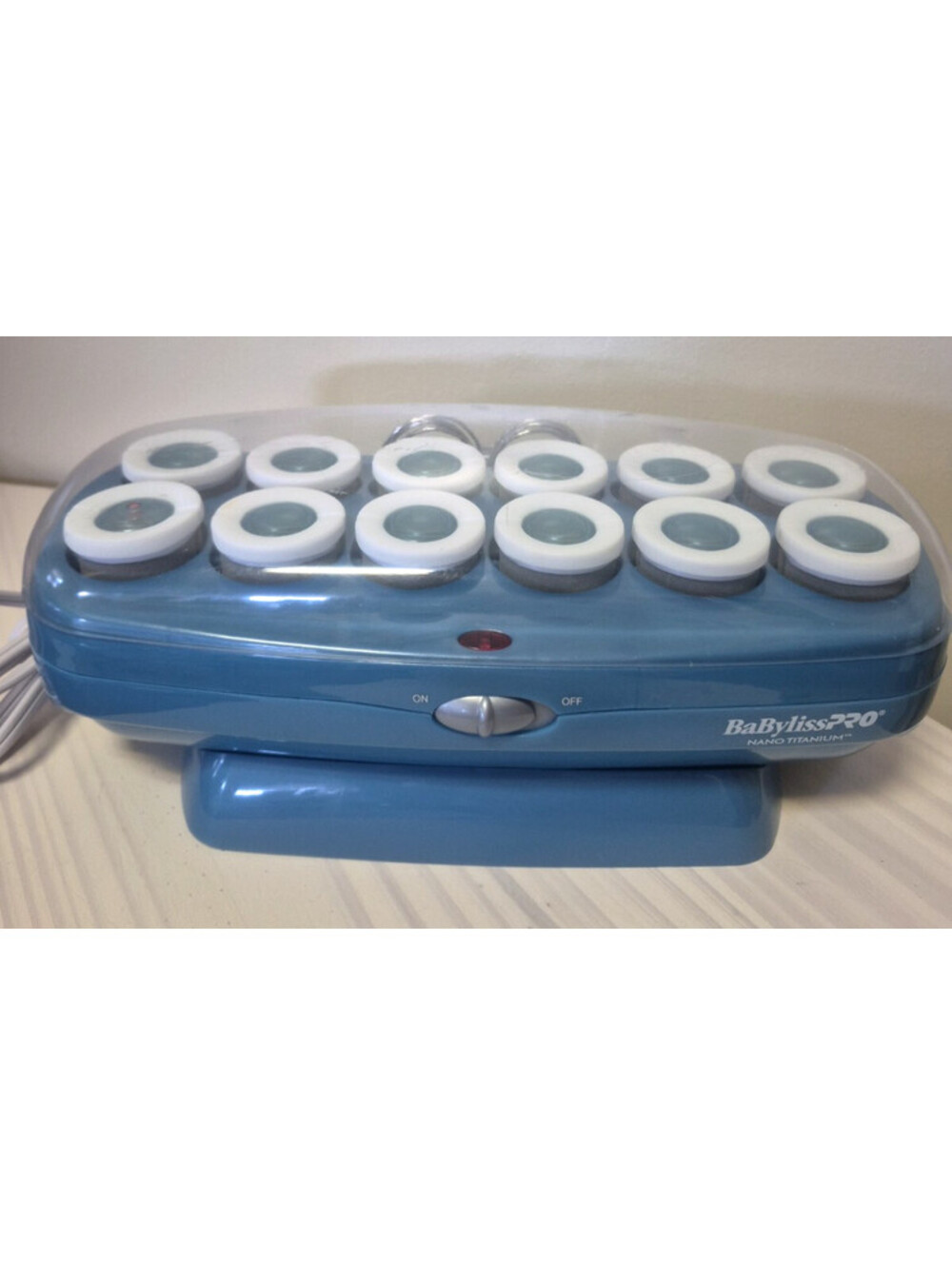 BaBylissPRO Nano Titanium 12 Roller Hairsetter Blue Jumbo 1.5 Inch BABNTCHV15